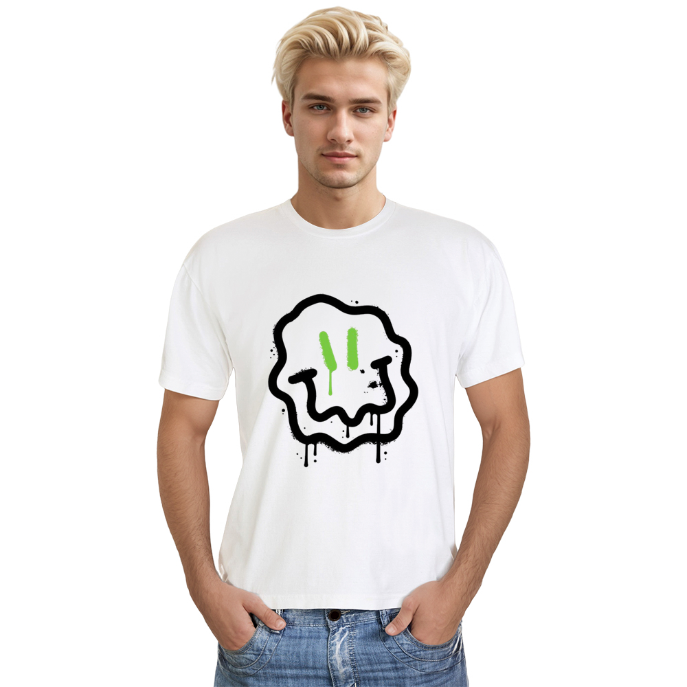 Adult Unisex Smile Lovely Face White Music Lover T-shirt
