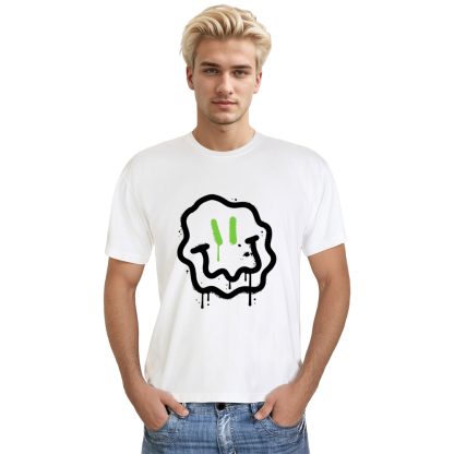 Adult Unisex Smile Lovely Face White Music Lover T-shirt