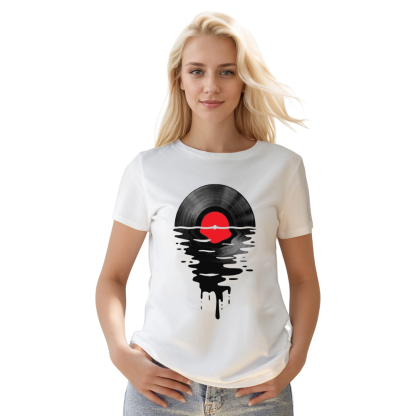 Adult Unisex Dripping Cool Record DJ Music Festival White T-shirt Costume