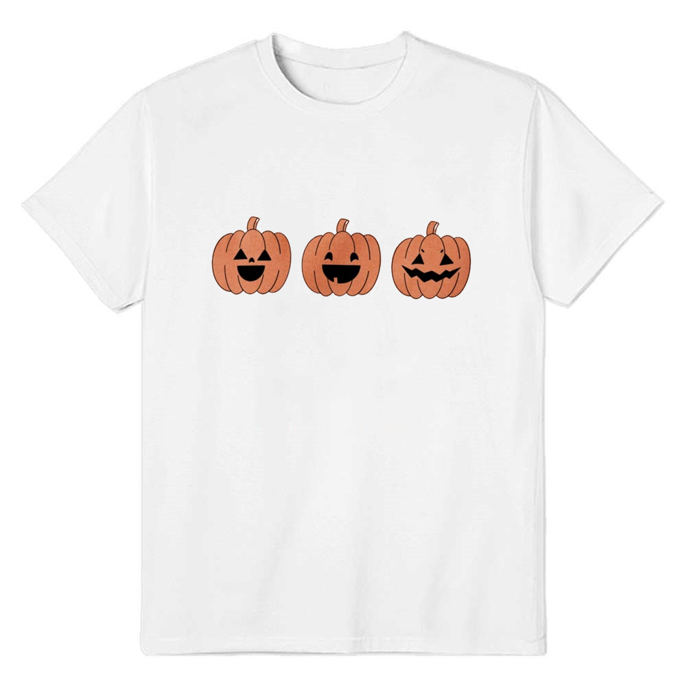 Adult Unisex Halloween Pumpkin Skeleton White T-shirt Costume