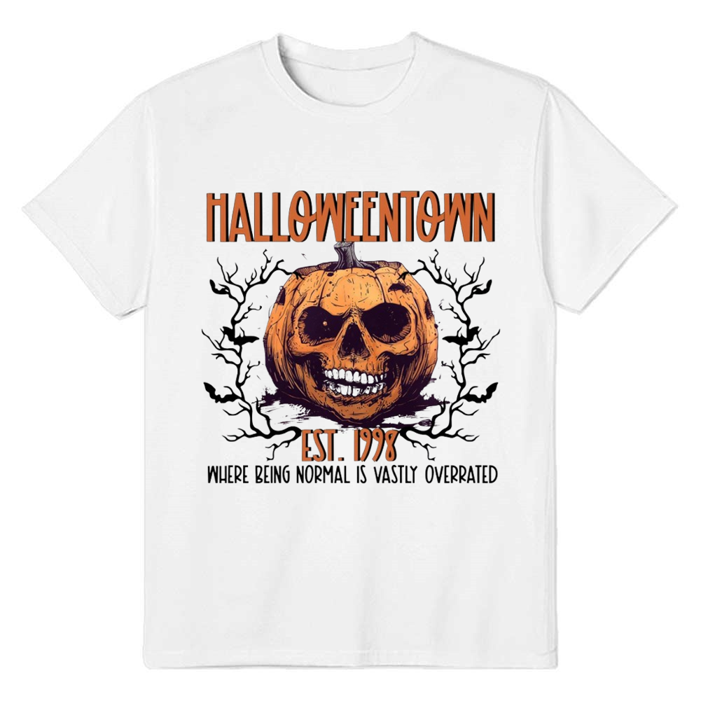 Adult Unisex Horror Pumpkin Halloween White T-shirt Costume