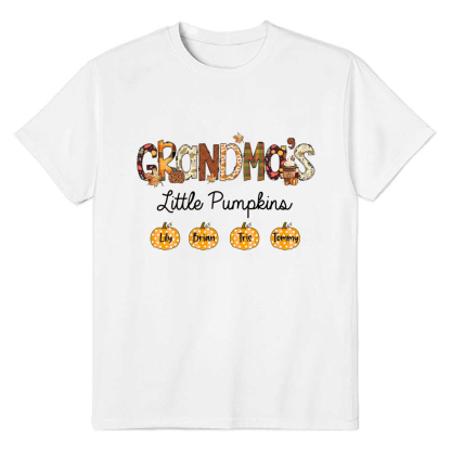 Adult Unisex Halloween Grandma Little Pumpkin White T-shirt Costume
