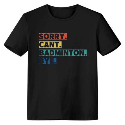 Adult Unisex Badminton Team Black Sport T-shirt Costume