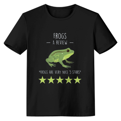 Adult Unisex Frog Review Animals Lover Black T-shirt Costume