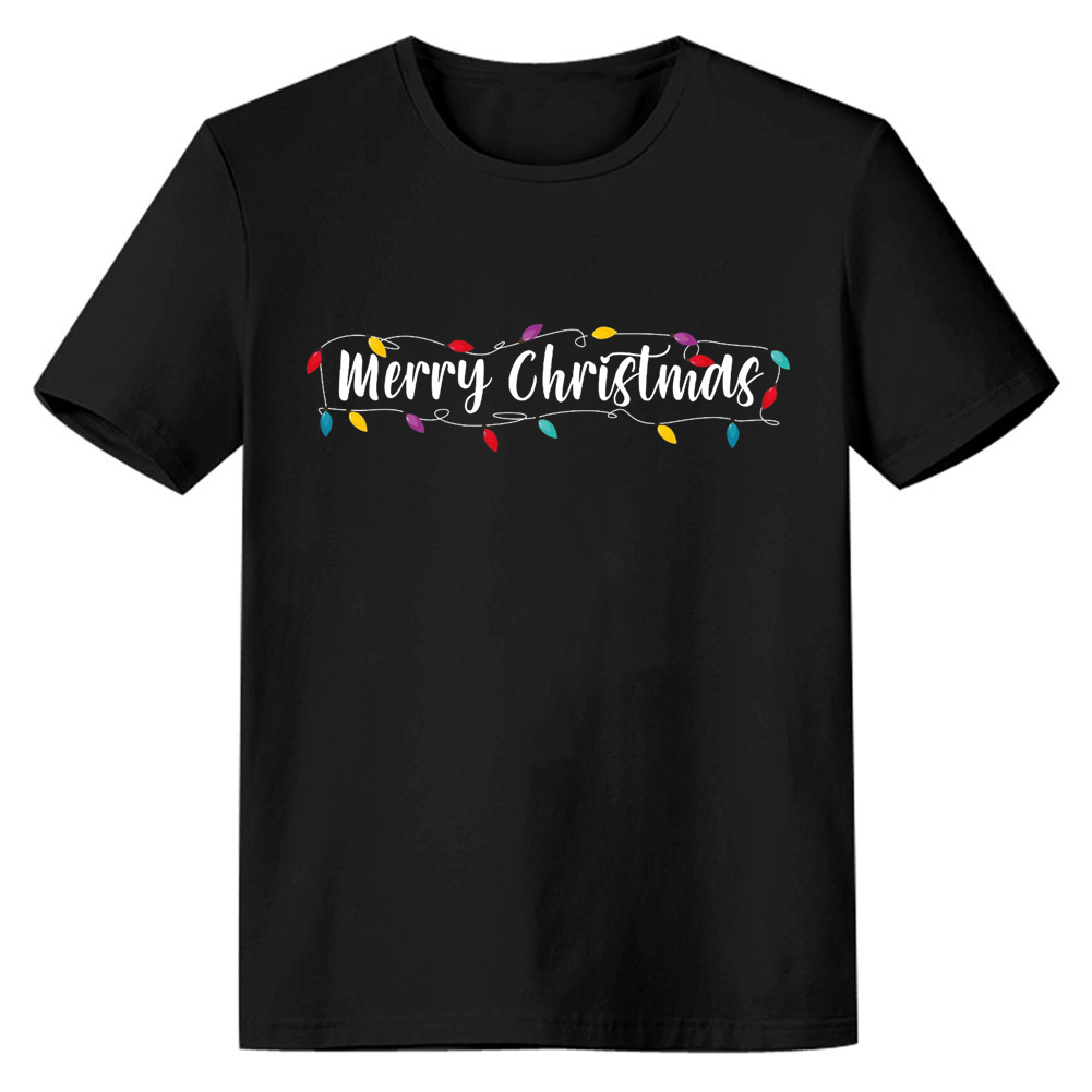 Adult Unisex Festival Letter Merry Christmas Xmas White T-shirt Costume