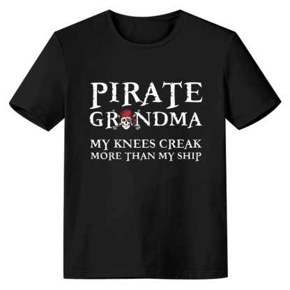 Adult Unisex Pirate Grandma Black Pirate Lover T-shirt Costume