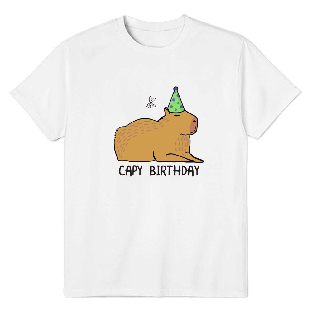 Adult Unisex Capy Birthday Capybara Lover White T-shirt