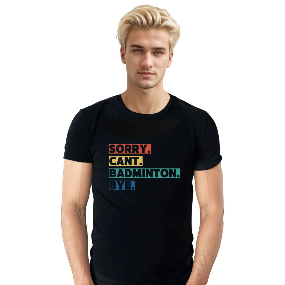 Adult Unisex Badminton Team Black Sport T-shirt Costume