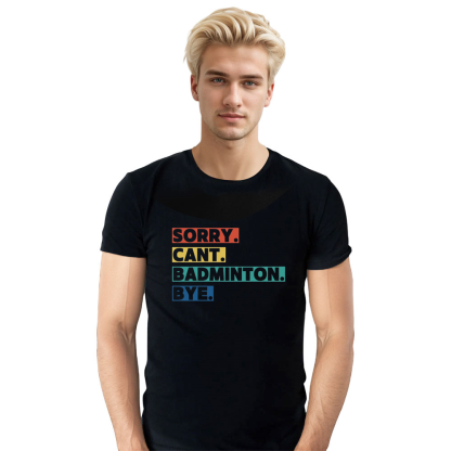 Adult Unisex Badminton Team Black Sport T-shirt Costume