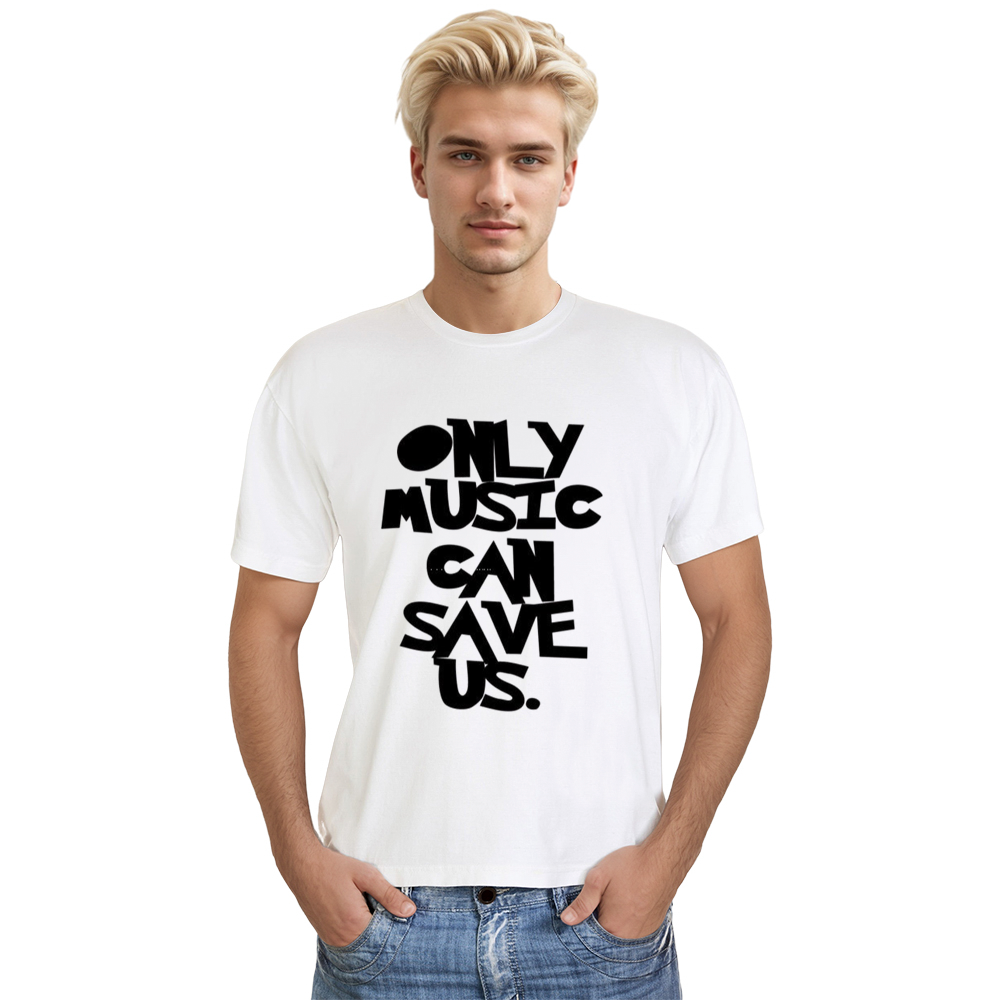 Adult Unisex Only Music Can Save Us Music Festival White  T-shirt Costume