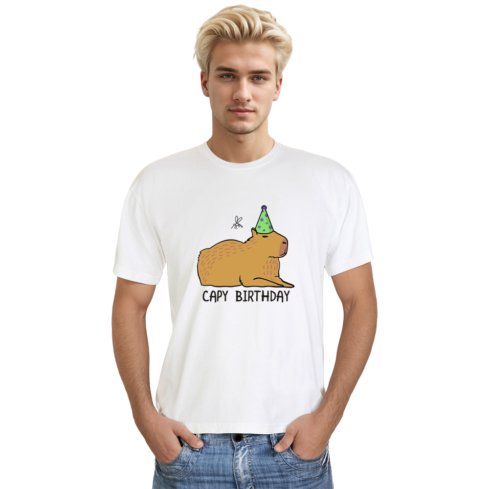 Adult Unisex Capy Birthday Capybara Lover White T-shirt
