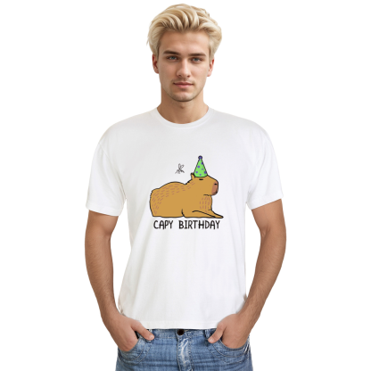 Adult Unisex Capy Birthday Capybara Lover White T-shirt
