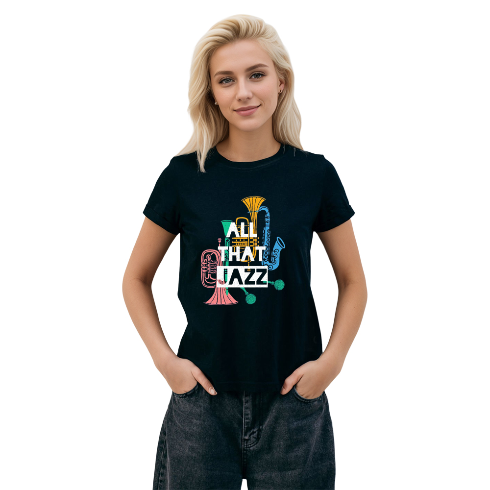 Adult Unisex Musical Instruments Music Lover Black T-shirt