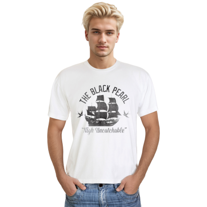 Adult Unisex Pirate Ship White T-shirt Costume