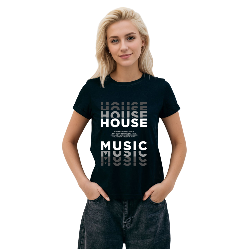 Adult Unisex Deep House Music Festival Black T-shirt Costume