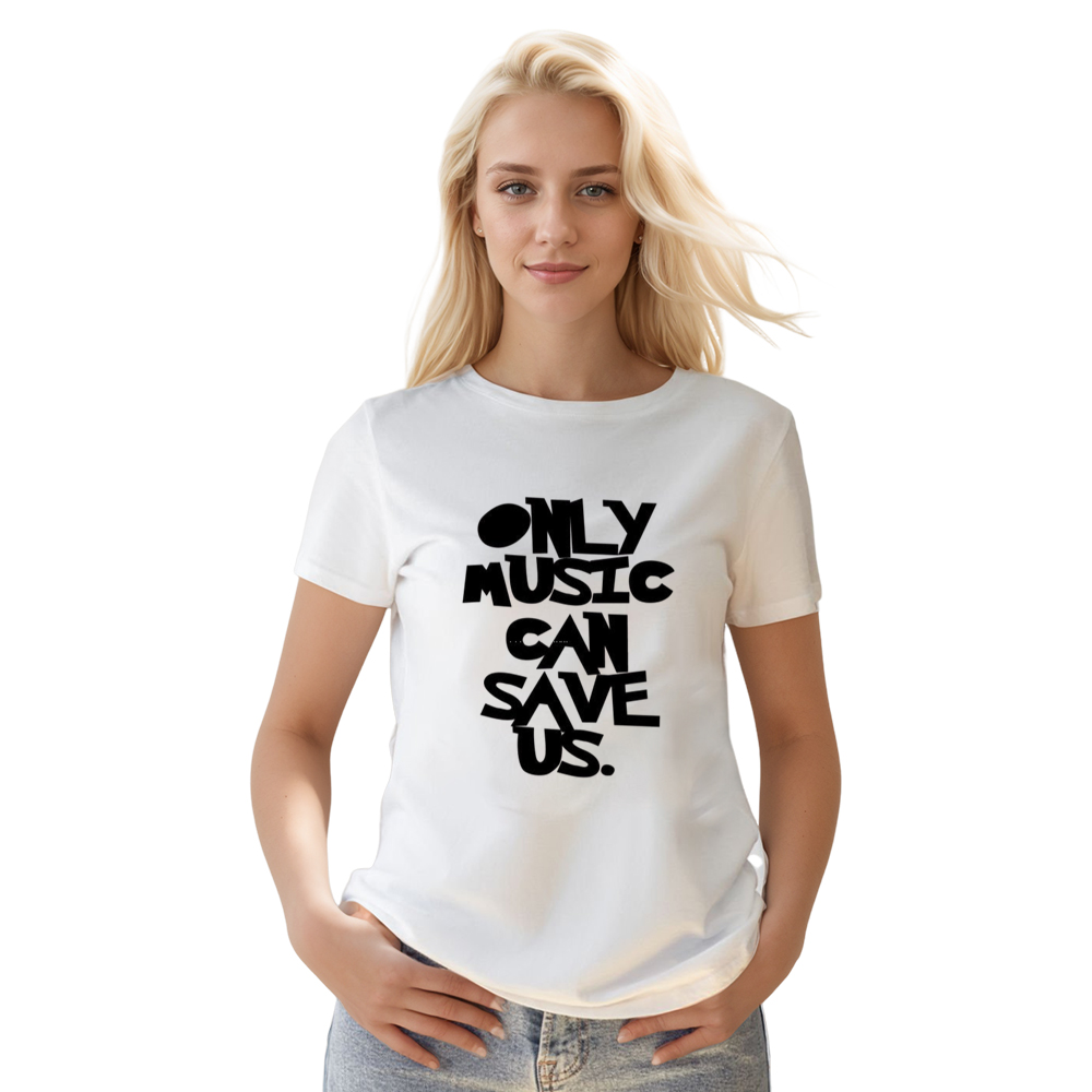 Adult Unisex Only Music Can Save Us Music Festival White  T-shirt Costume