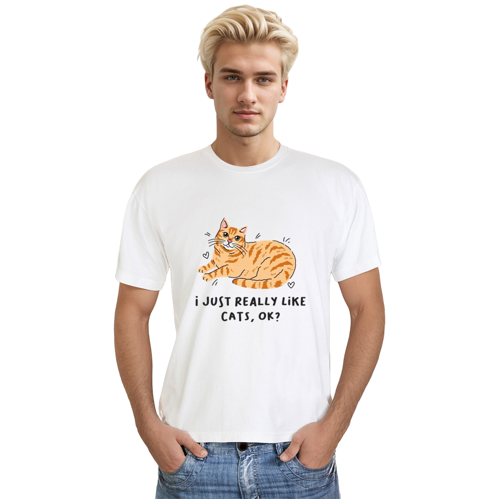 I Like Cats Adult Unisex Cat Lover White T-shirt