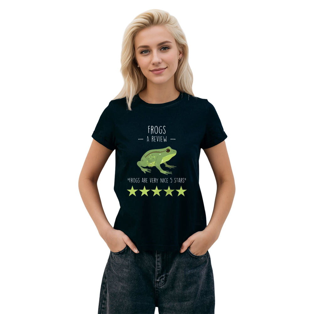 Adult Unisex Frog Review Animals Lover Black T-shirt Costume