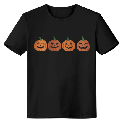 Adult Unisex Halloween Pumpkin Squad Black T-shirt Costume