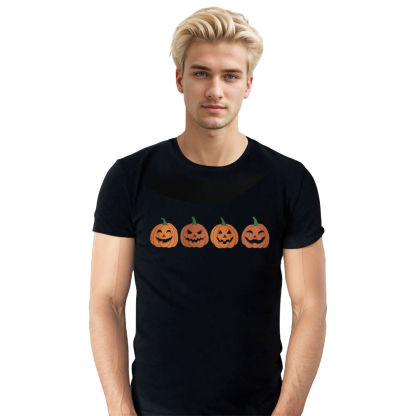 Adult Unisex Halloween Pumpkin Squad Black T-shirt Costume
