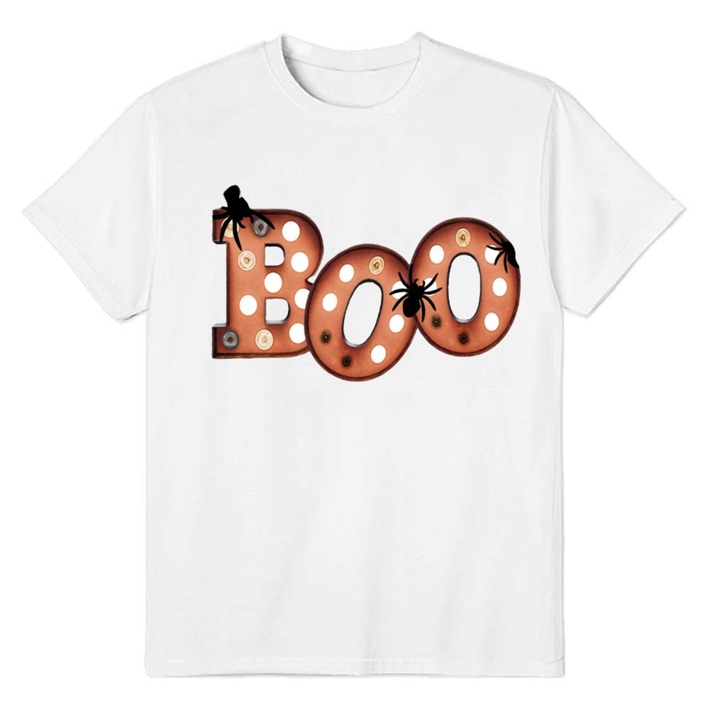 Adult Unisex Halloween Boo Spider White T-shirt Costume
