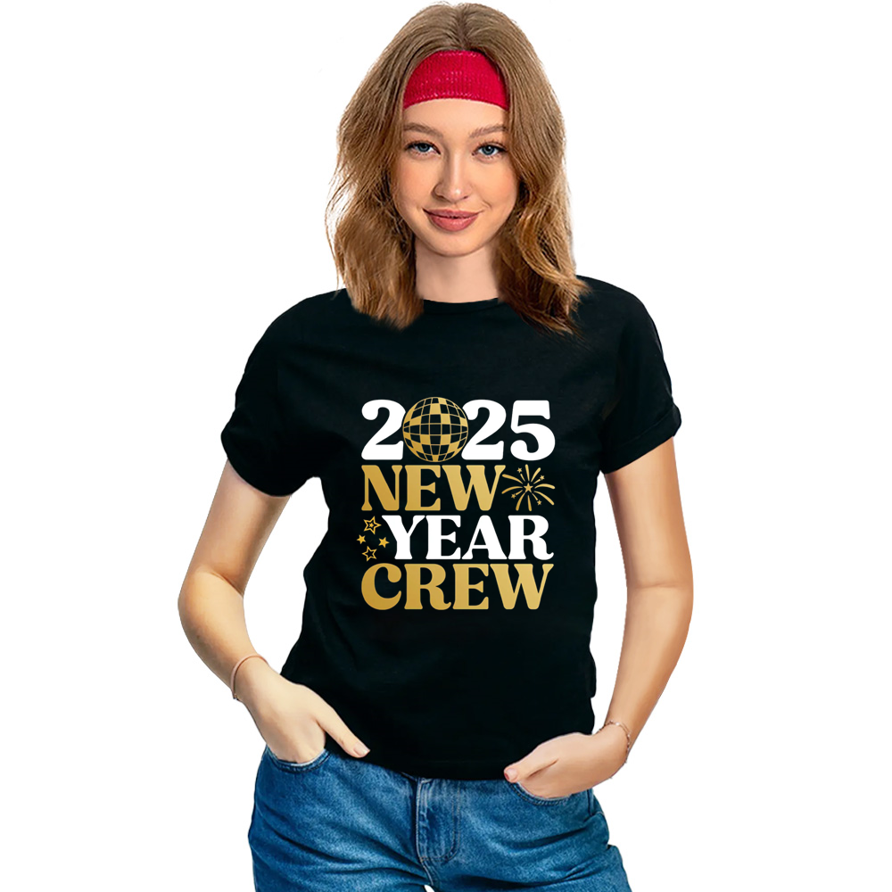 Adult Unisex 2025 New Year Black Tee Festival T-shirt