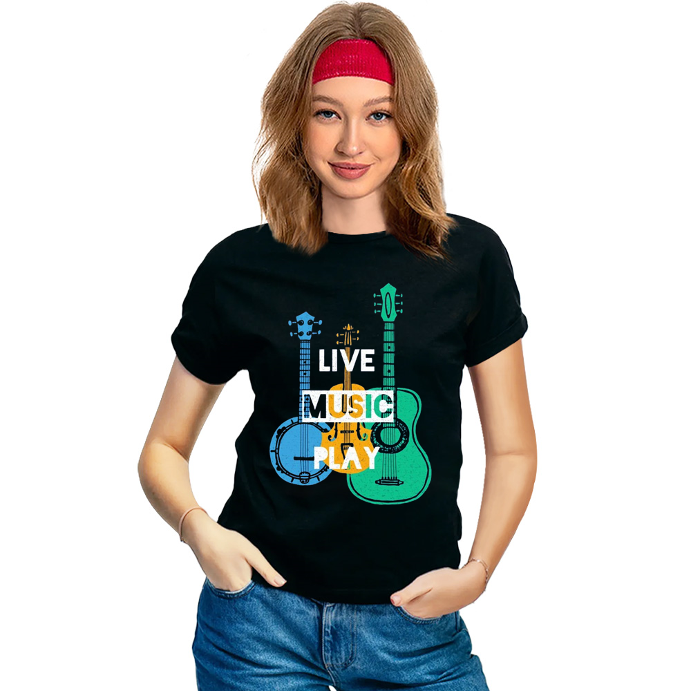 Adult Unisex Musician Guitarist Rock Guitar Music Lover Black T-shirt