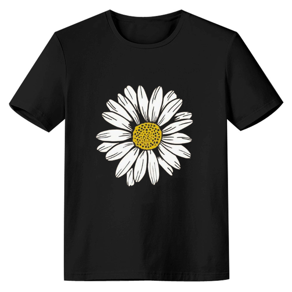 Adult Women Floral Flower Plant Black T-shirt Costume