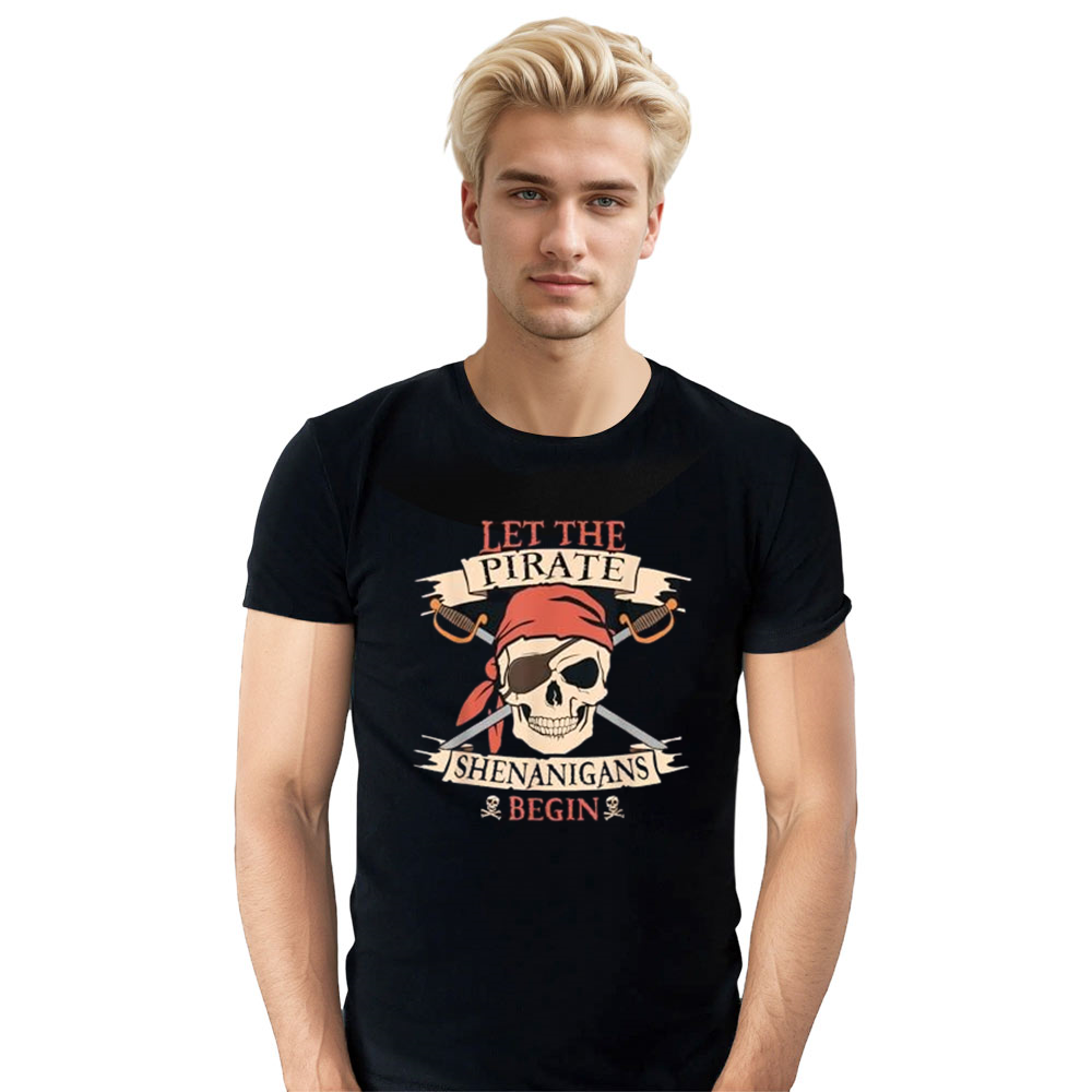Adult Unisex Let The Pirate Shenanigans Begin Black T-shirt Costume