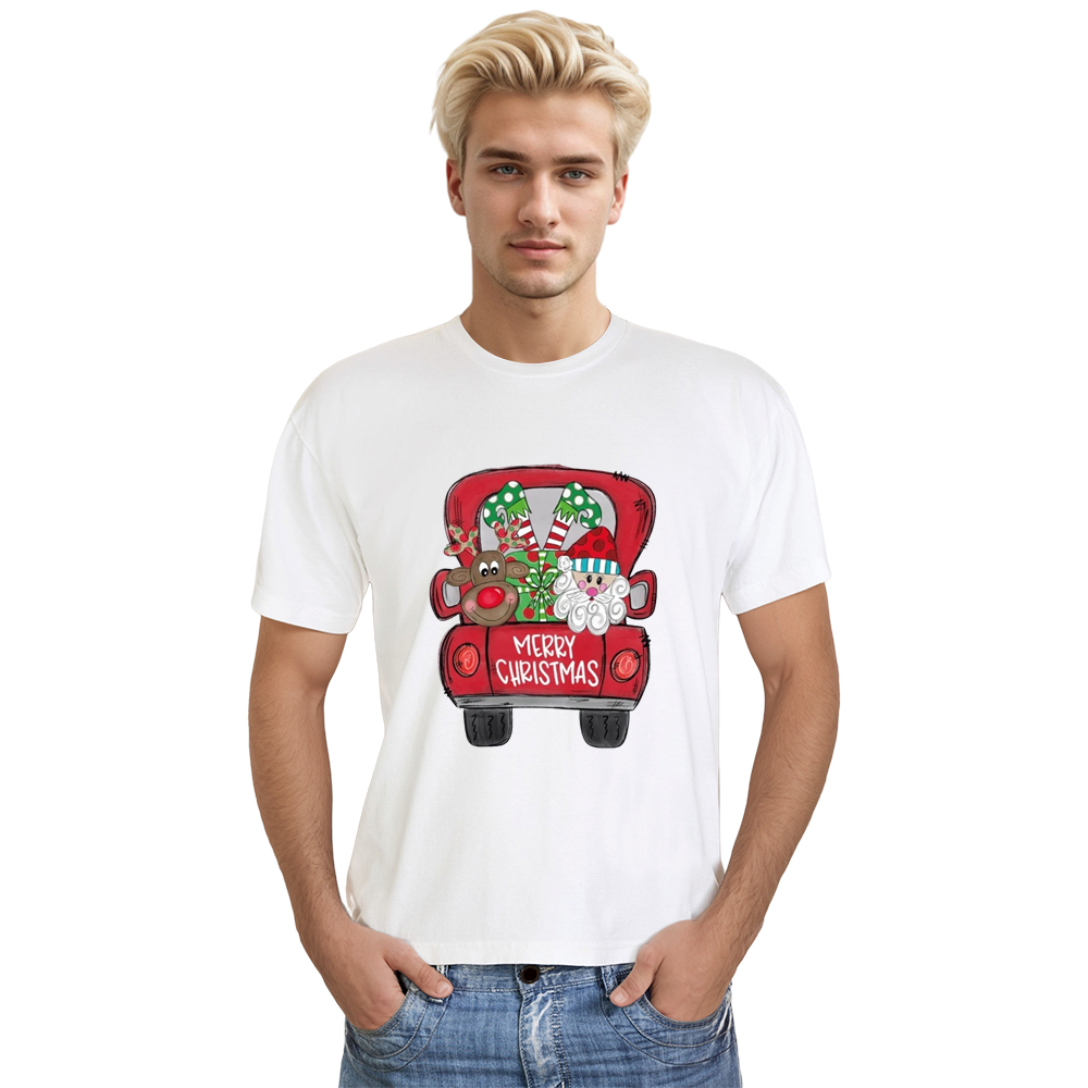 Adult Unisex Festival Christmas Truck Xmas White T-shirt Costume