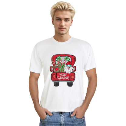 Adult Unisex Festival Christmas Truck Xmas White T-shirt Costume