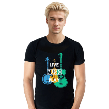 Adult Unisex Musician Guitarist Rock Guitar Music Lover Black T-shirt