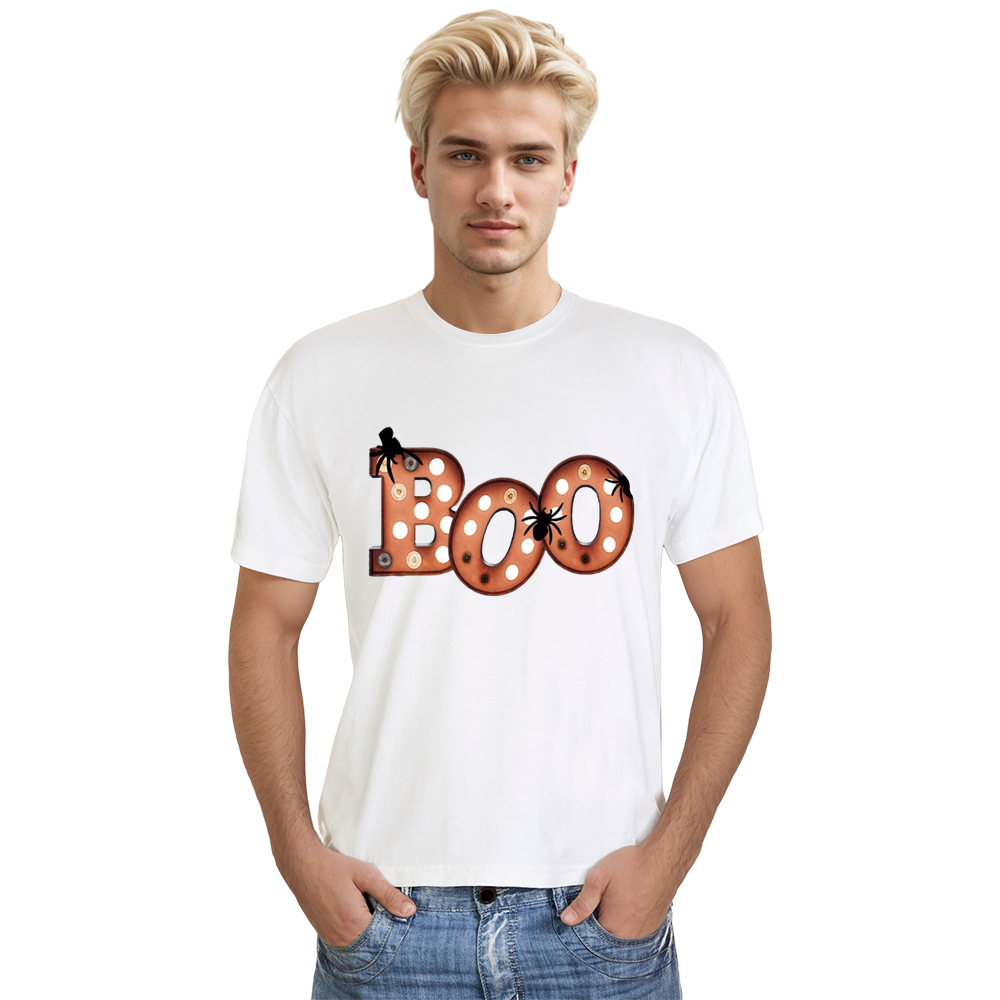 Adult Unisex Halloween Boo Spider White T-shirt Costume