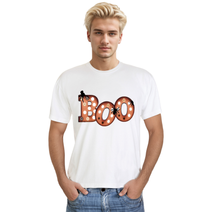 Adult Unisex Halloween Boo Spider White T-shirt Costume