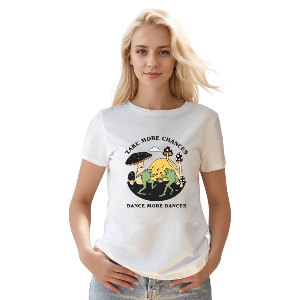 Adult Unisex Dancing Frogs Animals Lover White T-shirt Costume