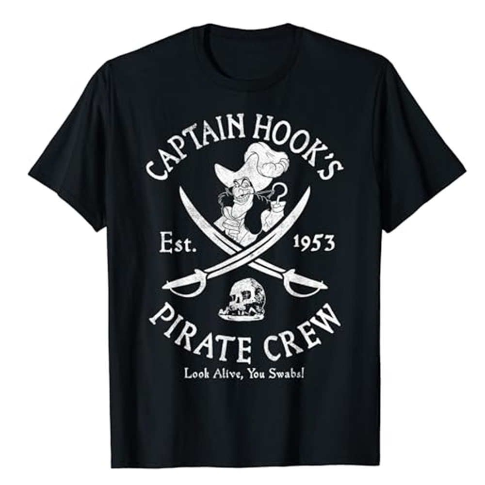 Adult Unisex Cute Pirate Captain Black T-shirt Costume