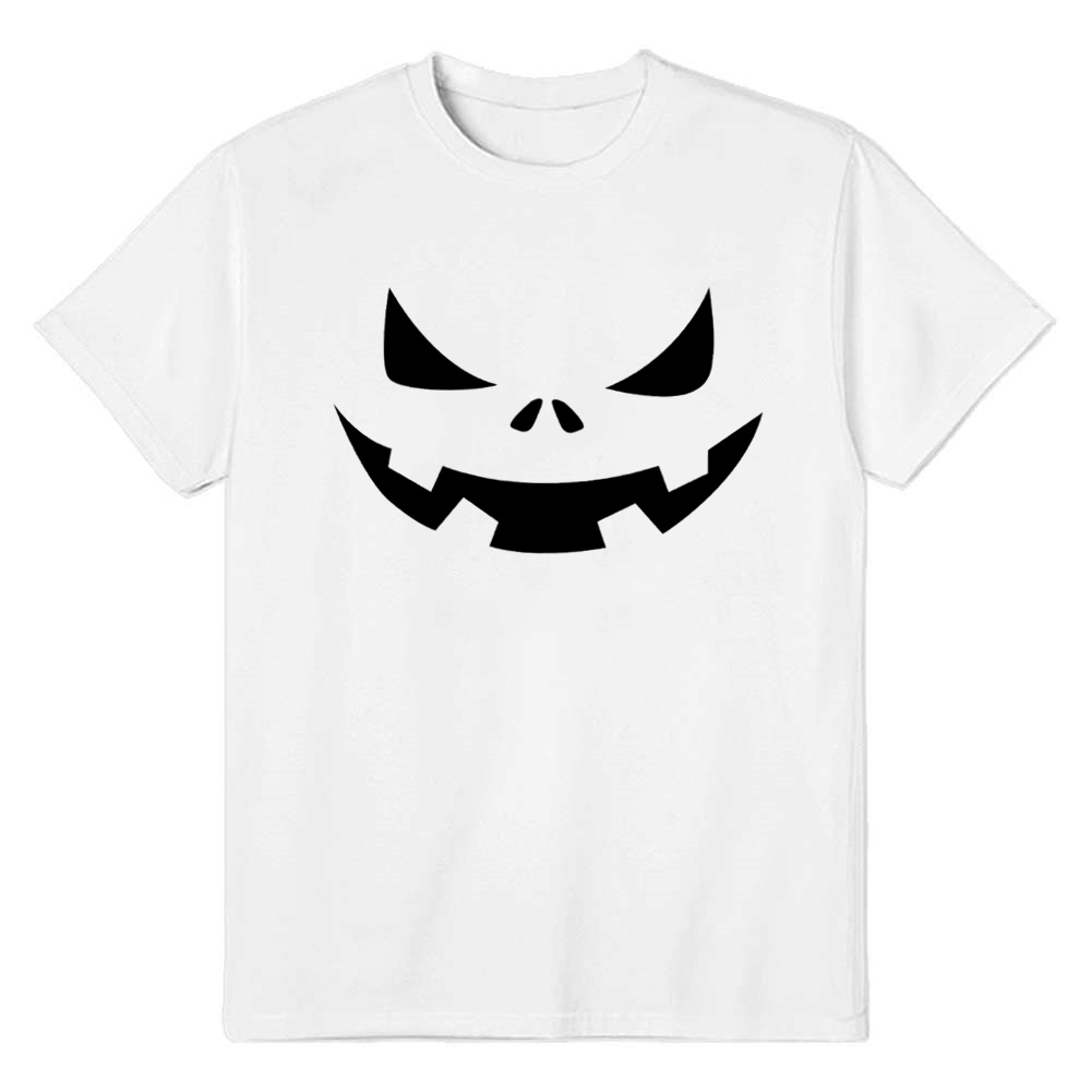 Adult Unisex Halloween Winking Pumpkin Face White T-shirt Costume