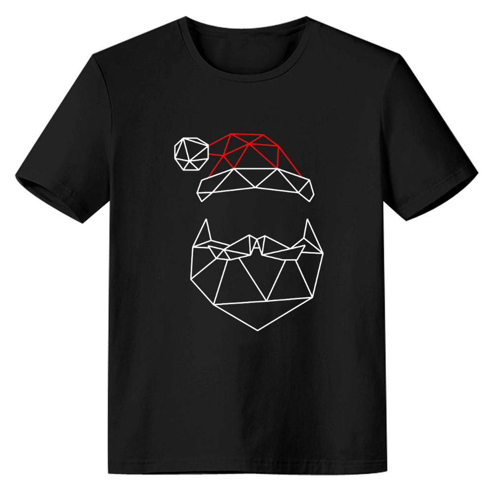 Adult Unisex Festival Santa Claus Christmas Xmas Black T-shirt Costume