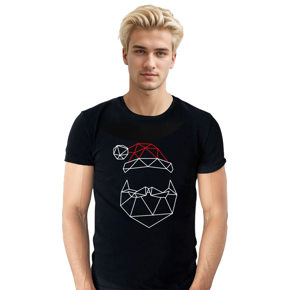 Adult Unisex Festival Santa Claus Christmas Xmas Black T-shirt Costume