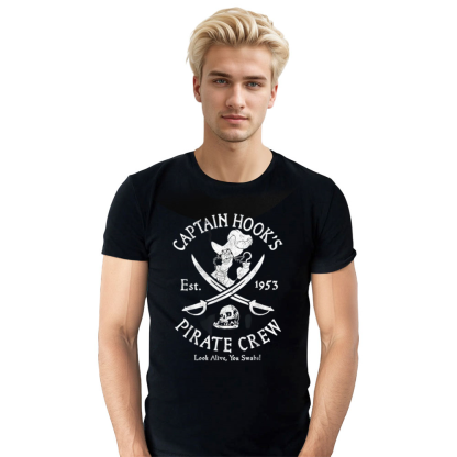 Adult Unisex Cute Pirate Captain Black T-shirt Costume