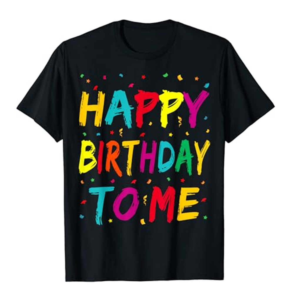 Adult Happy Birthday To Me Birthday Party Black Short Sleeve T-shirt Outfits Top Costume