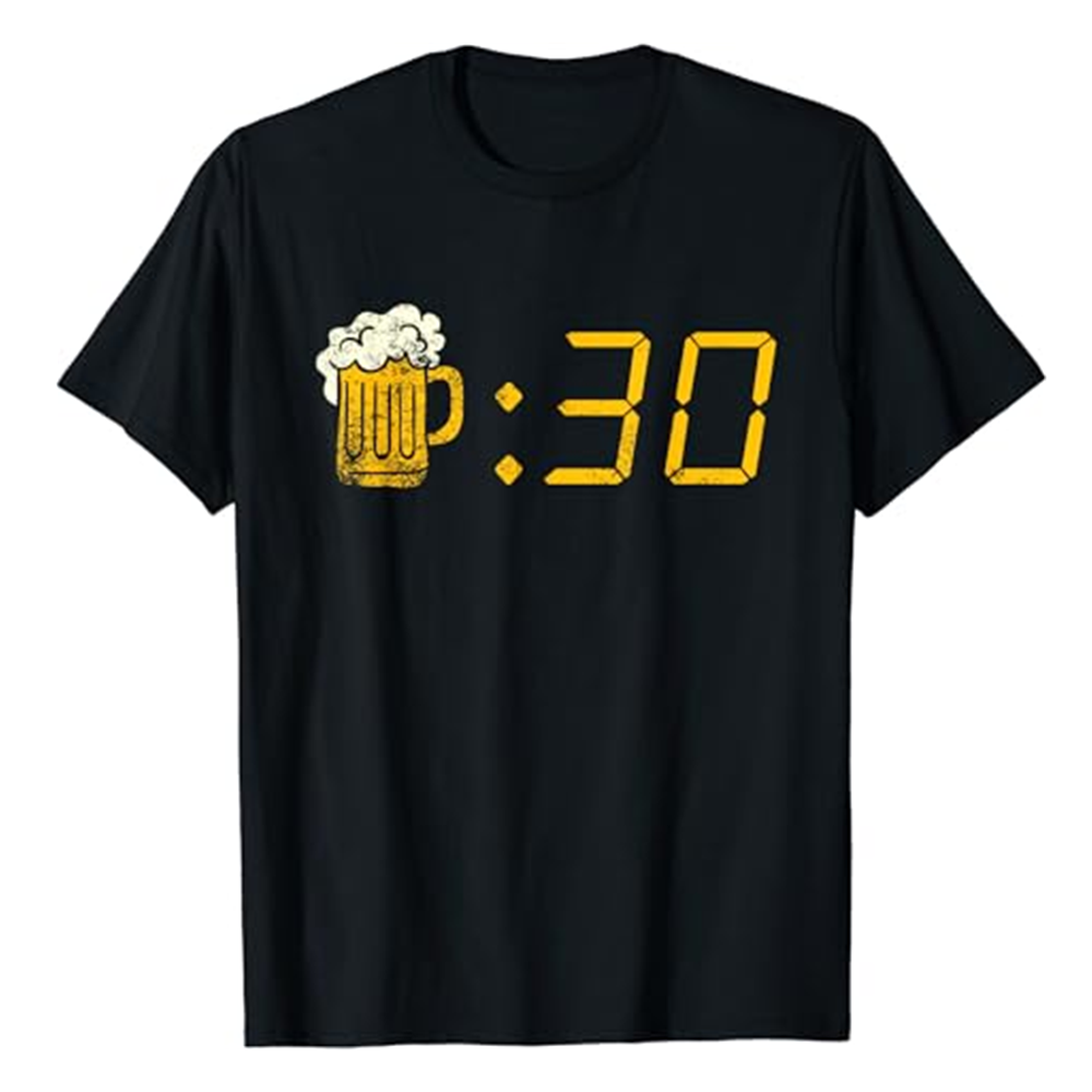 Adult Beer Thirty Birthday Party Black Short Sleeve T-shirt Outfits Top Costume
