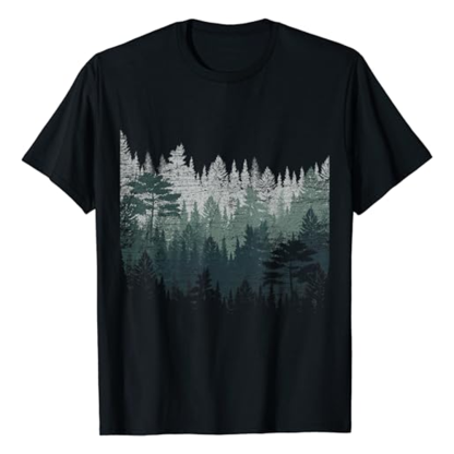 Adult Nature Lover  Night Nature Trees Outdoor Forest Black Short Sleeve T-shirt Outfits Top Costume