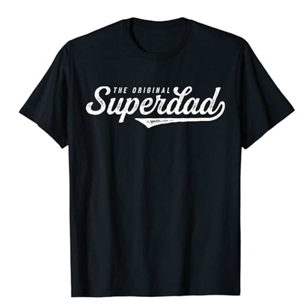 Adult Superdad Father's Day Black Short Sleeve T-shirt Outfits Top Costume
