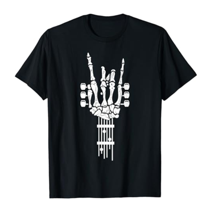 Adult Unisex Punk Rock Band Concert Guitar Music Festival Black T-shirt Costume