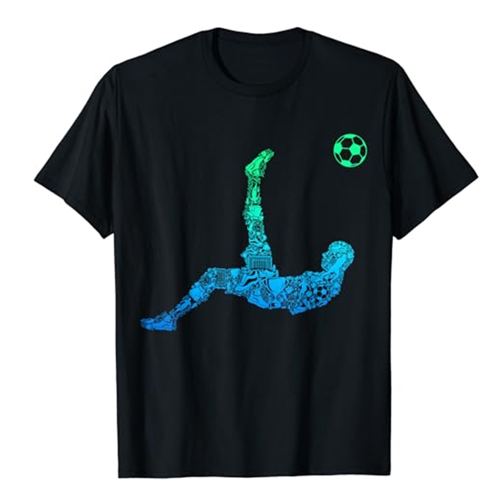 Adult Unisex Football Players Football Lover Black T-shirt Costume