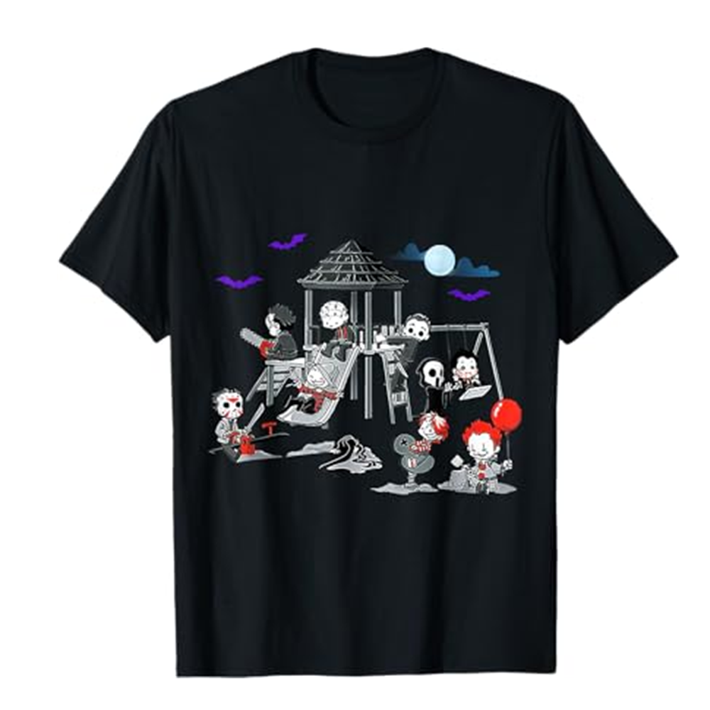 Adult Unisex Halloween Funny Skull Black T-shirt Costume