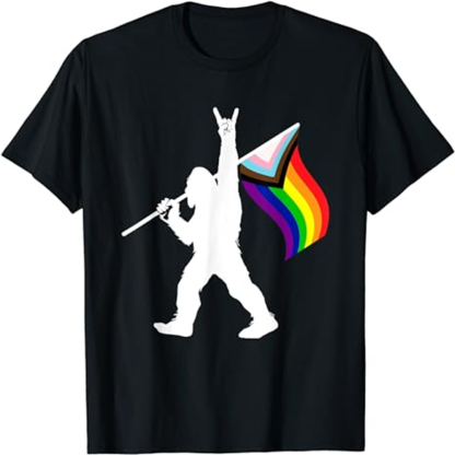 Adult LGBTQ Progressive New Pride Flag Pride Month Black T-shirt Costume