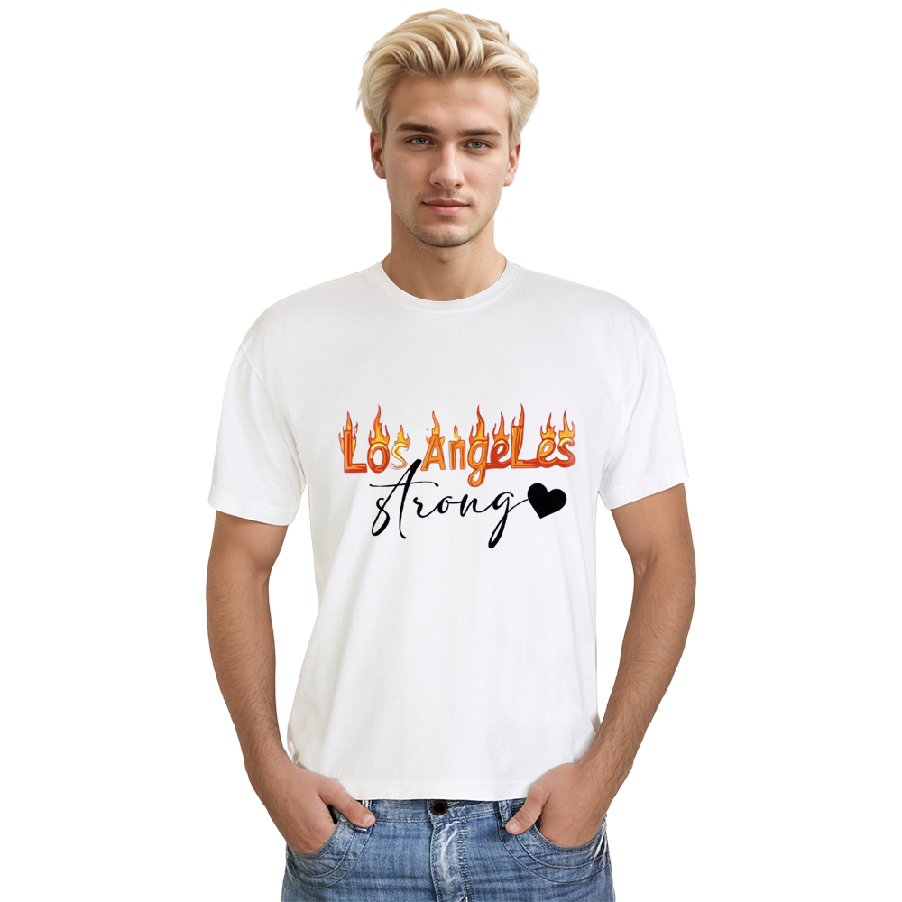 Los Angeles Strong Forest Fire Awareness Adult Unisex White T-shirt