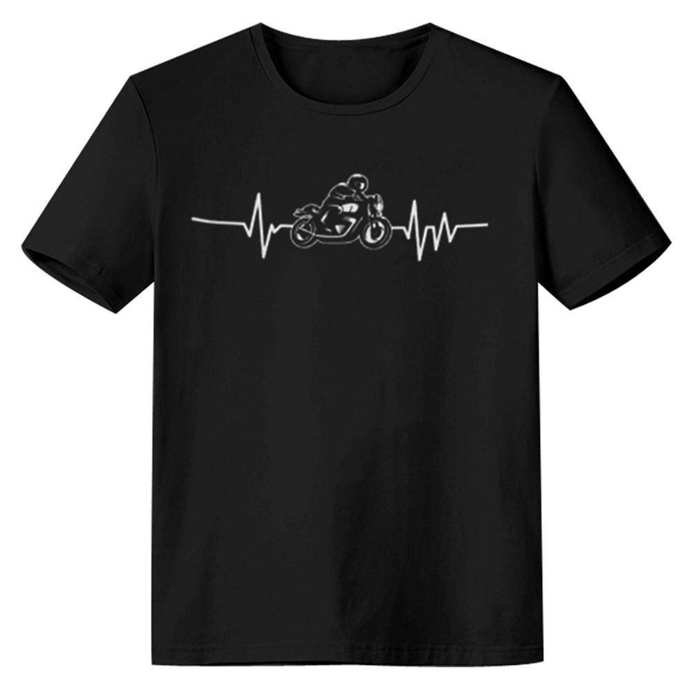 Adult Unisex Motorbike Heartbeat Heart Black T-shirt Costume